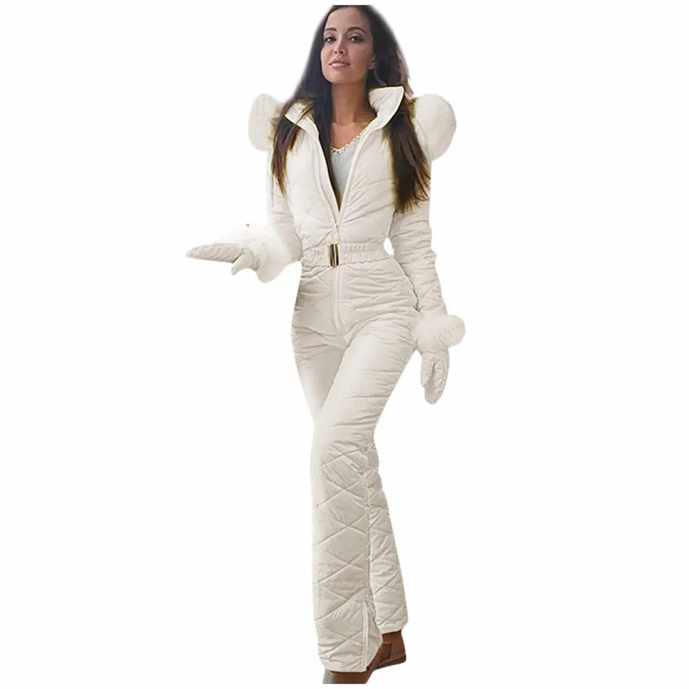 MJGkhiy Tuta Da Neve Donna Curvy Invernale Outfit Tute Da Sci Giacca Montagna Con Cerniera Salopette Snowboard Termico Sci Tuta Completa Casual Impermeabile Abbigliamento Da Sci Per Andare Sulla Neve