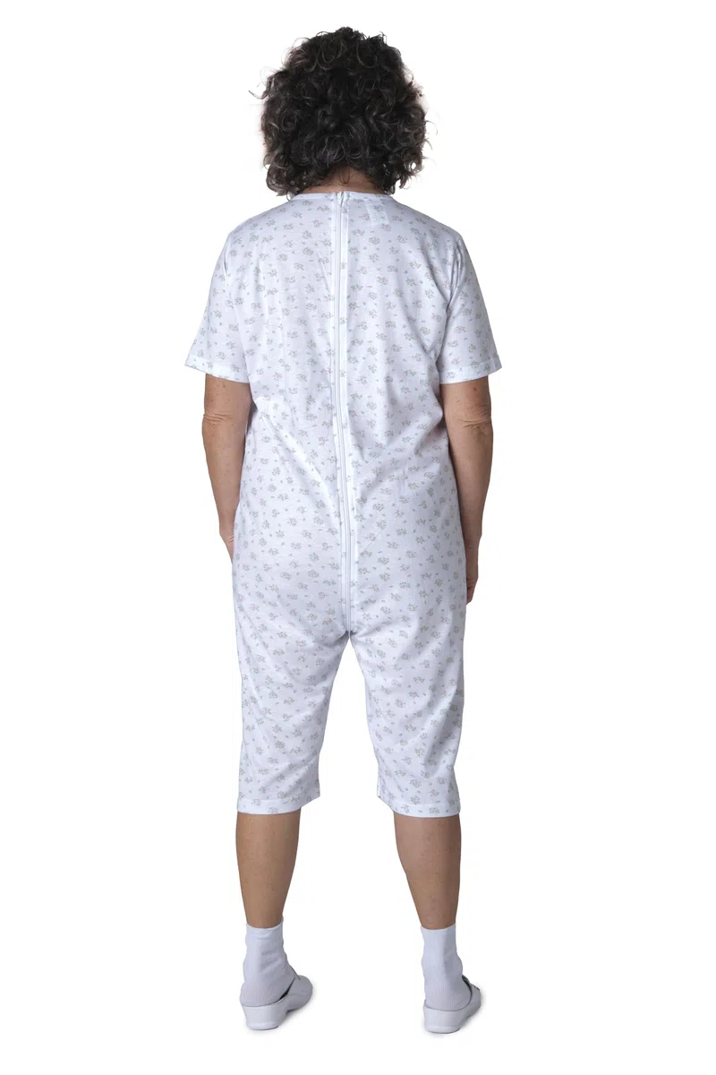 FERRUCCI COMFORT Pigiama Sanitario Girocollo Manica Corta Pantalone Corto - 9017 MC PC - per Anziani, Incontinenza, Alzheimer, Demenza, 100% Cotone Leggero