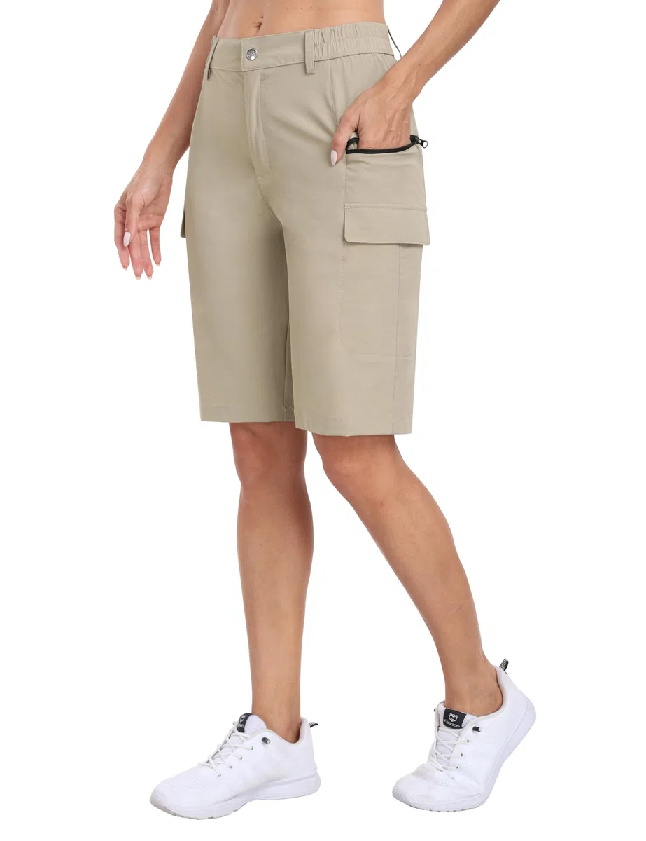 MoFiz Pantaloncini Cargo da Donna, Pantaloncini da Escursionismo da Donna con Tasche, Trekking Impermeabili Leggeri Cargo Pantaloncini da Donna, per all'aperto, Sportivi, Estivi