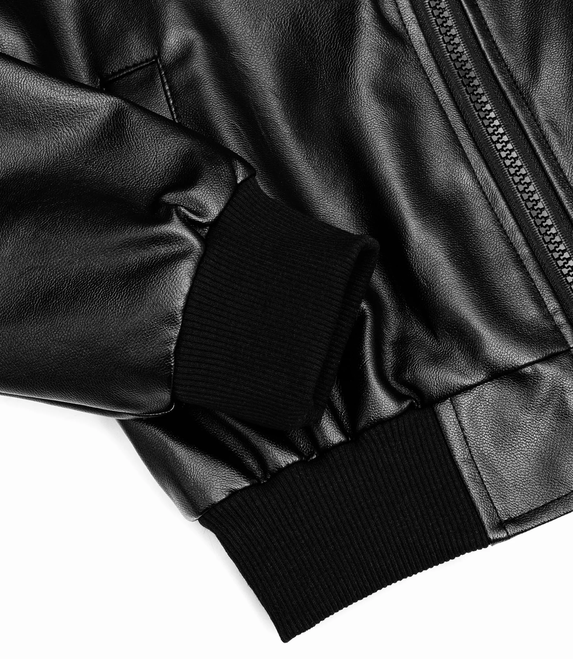 Giubbotto ecopelle ragazzo - Bomber giacca di pelle moto biker per Bambini