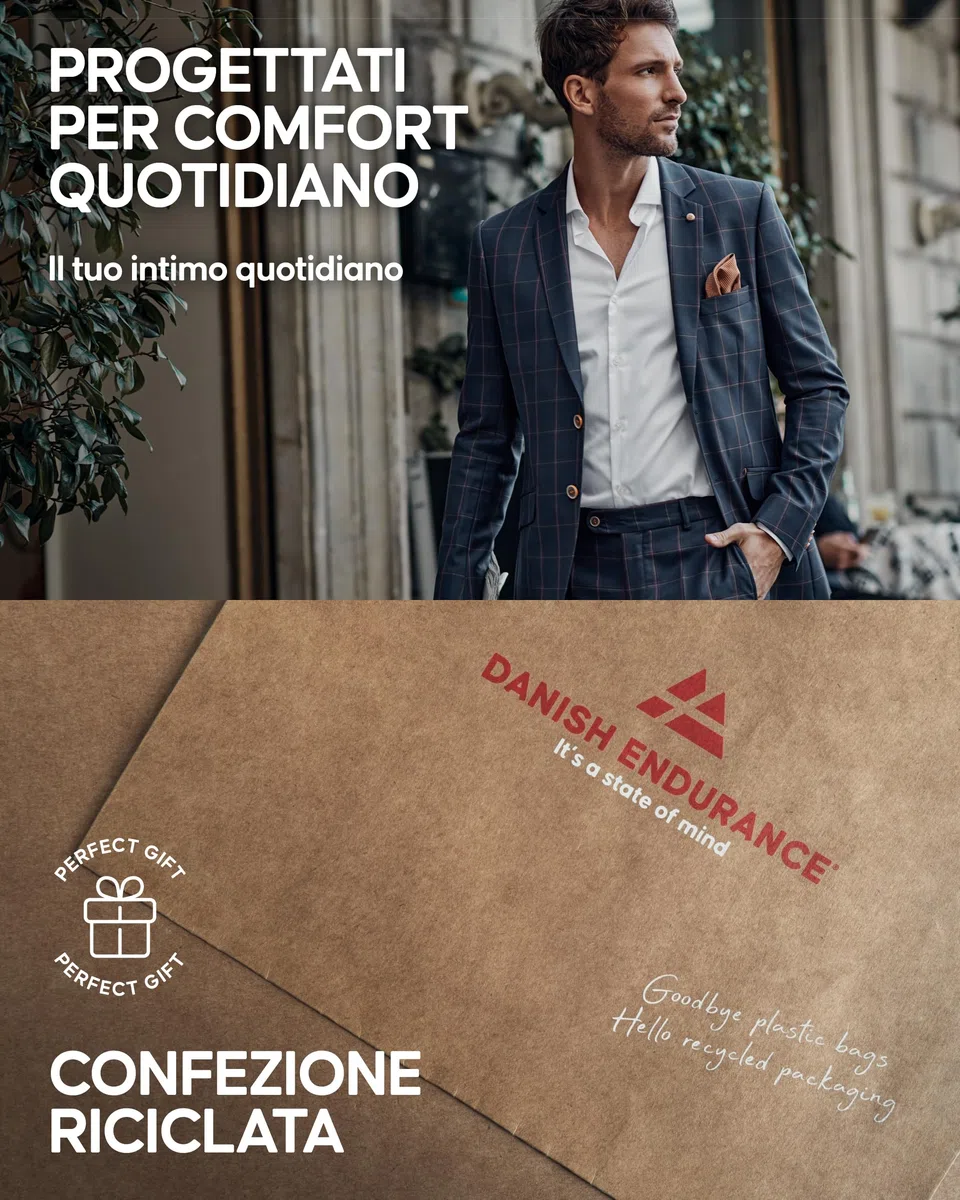 Danish Endurance Boxer da Uomo in Cotone Premium, Elastico, Biancheria Intima Comoda, 3 Confezioni