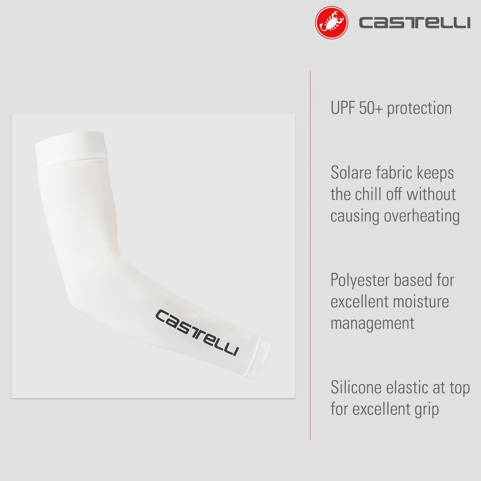 CASTELLI UPF 50+ Light Arm Sleeves – Manicotti Leggeri e Traspiranti con Protezione UV - Ciclismo Running Outdoor - Unisex Adulto