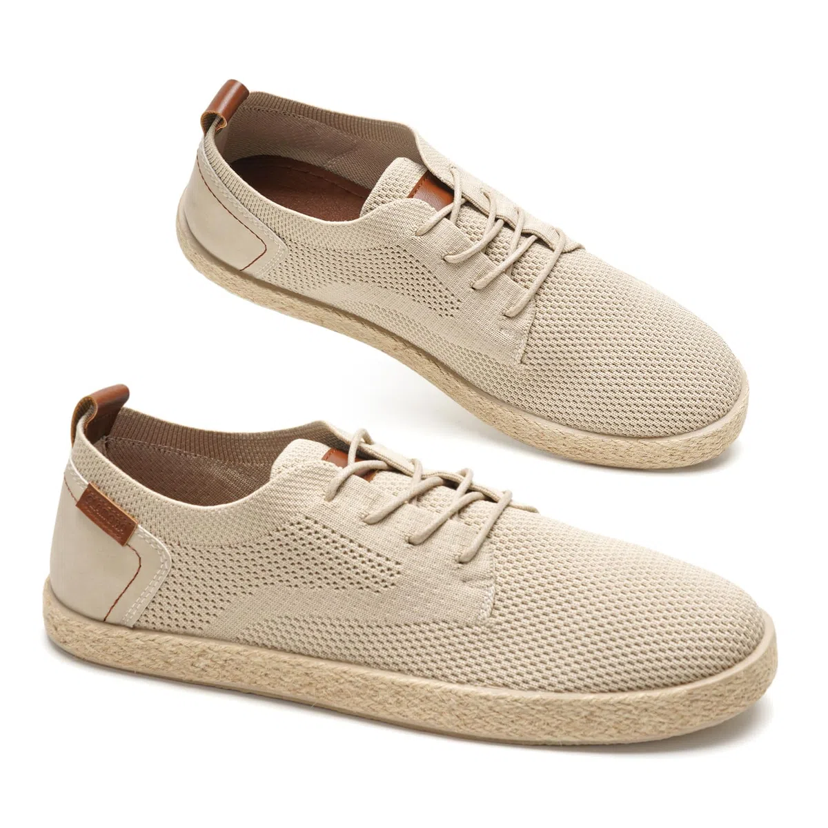 GLAMORA Espadrillas da uomo, scarpe piatte traspiranti, in tessuto con lacci, leggere, flessibili, suola in gomma antiscivolo, mocassino urbano comfort