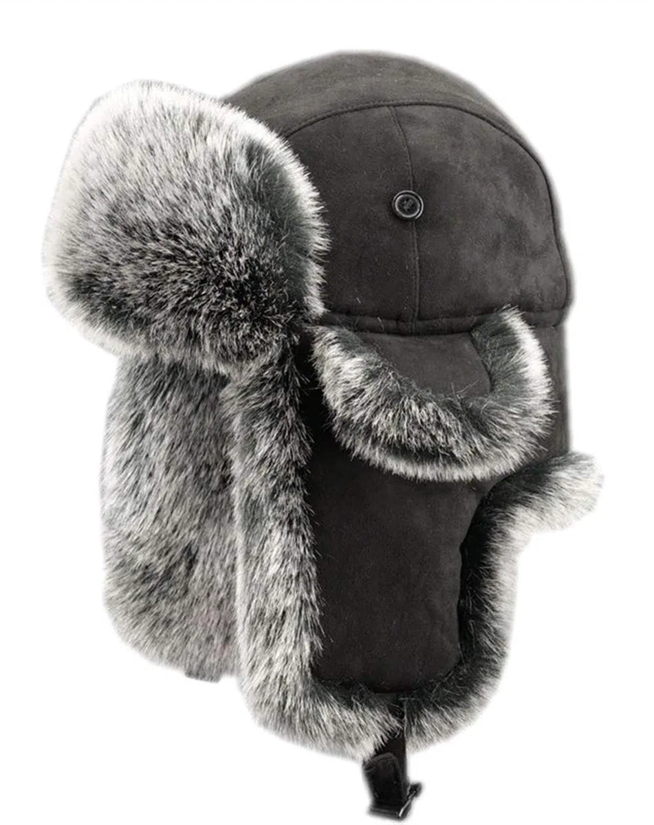 Insun Unisex Cappello Aviatore Pelle Scamosciata Cappello Invernale Ushanka Cosacco in Finta Pelliccia