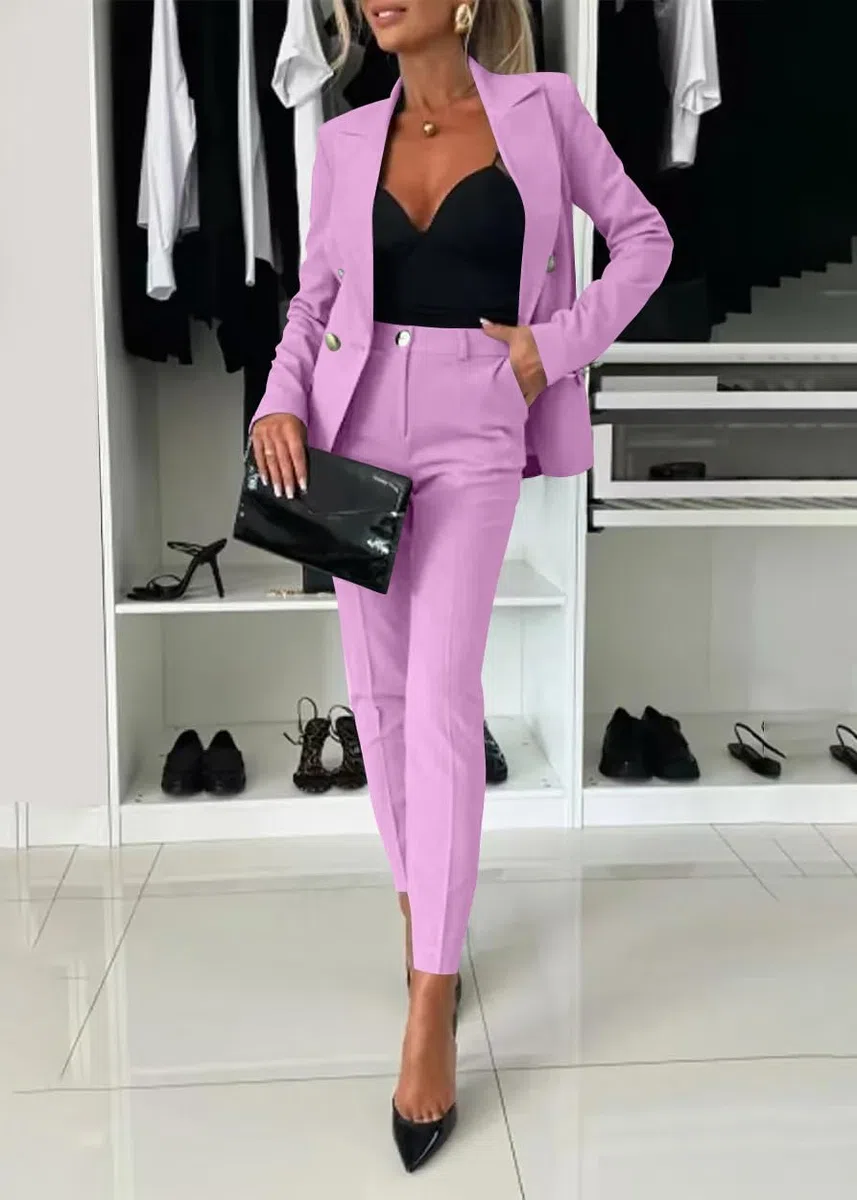 shownicer Tailleur Donna Completo Pantalone Curvy Completo Pantaloni e Giacca Tuta Due Pezzi Ufficio e Lavoro Revers Blazer Tuta Slim Fit Complete Business