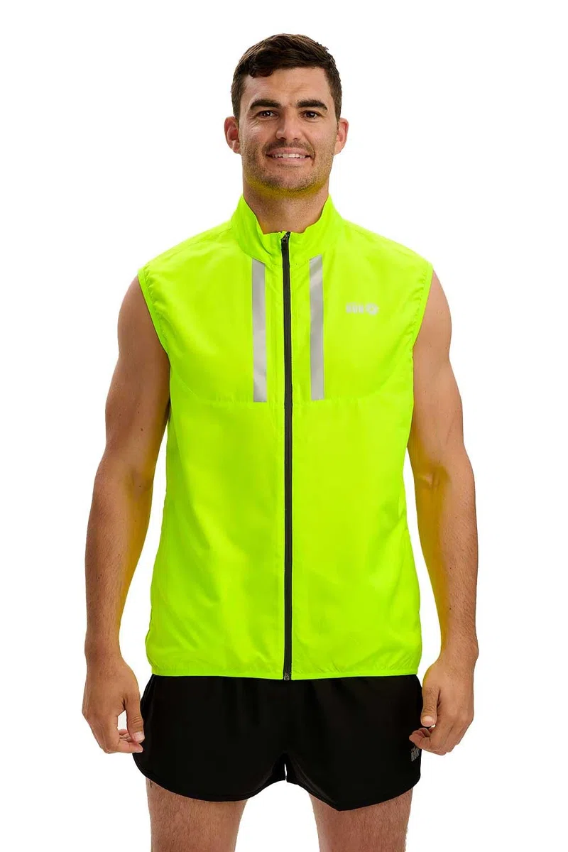 Time To Run Gilet da Corsa da Uomo Con Tasche - Leggera Antivento Traspirante - Ideale Per L'esercizio E Il Jogging