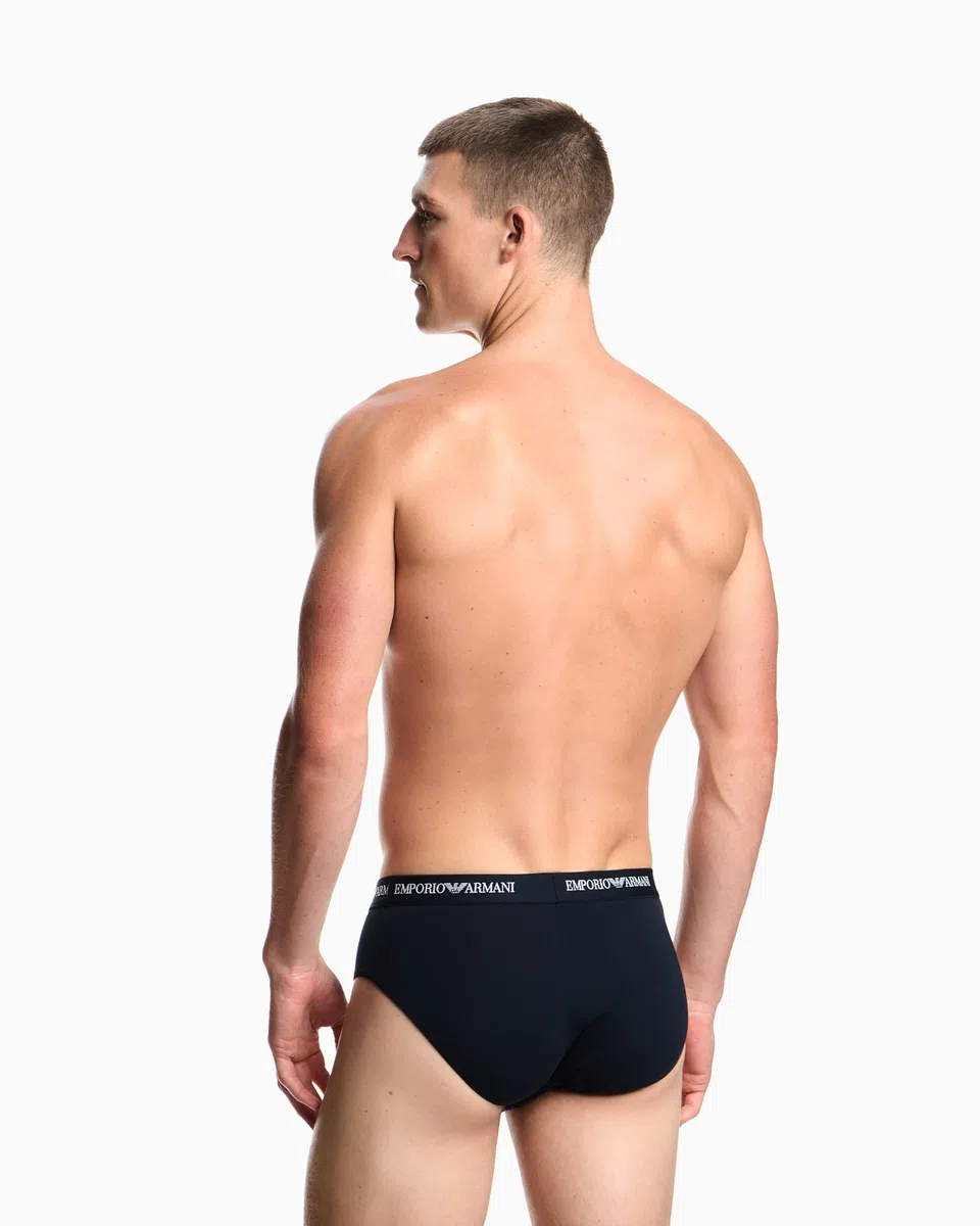 Emporio Armani Herren Bold Monogram 3-Pack Brief Slip