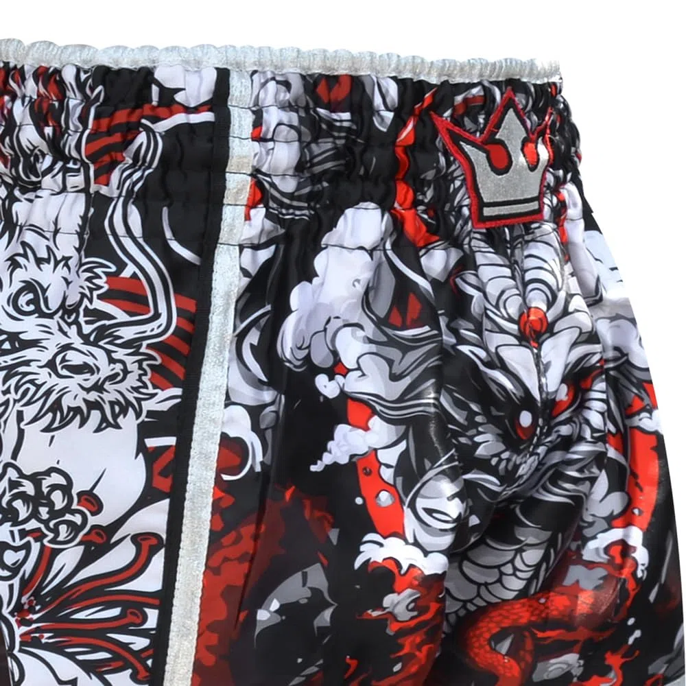 Buddha Fight Wear - Pantaloni Retro Premium Fantasy Snake Appositamente progettato per l'allenamento e la competizione di Kick Boxing, Muay Thai, K1, Boxe