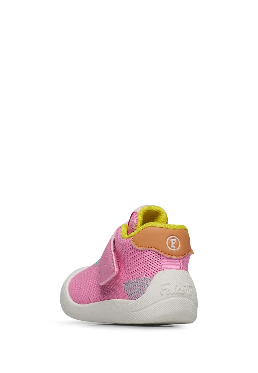 Falcotto Scarpe Primi Passi in Ecopelle e Tessuto, Bianco-Rosa 24