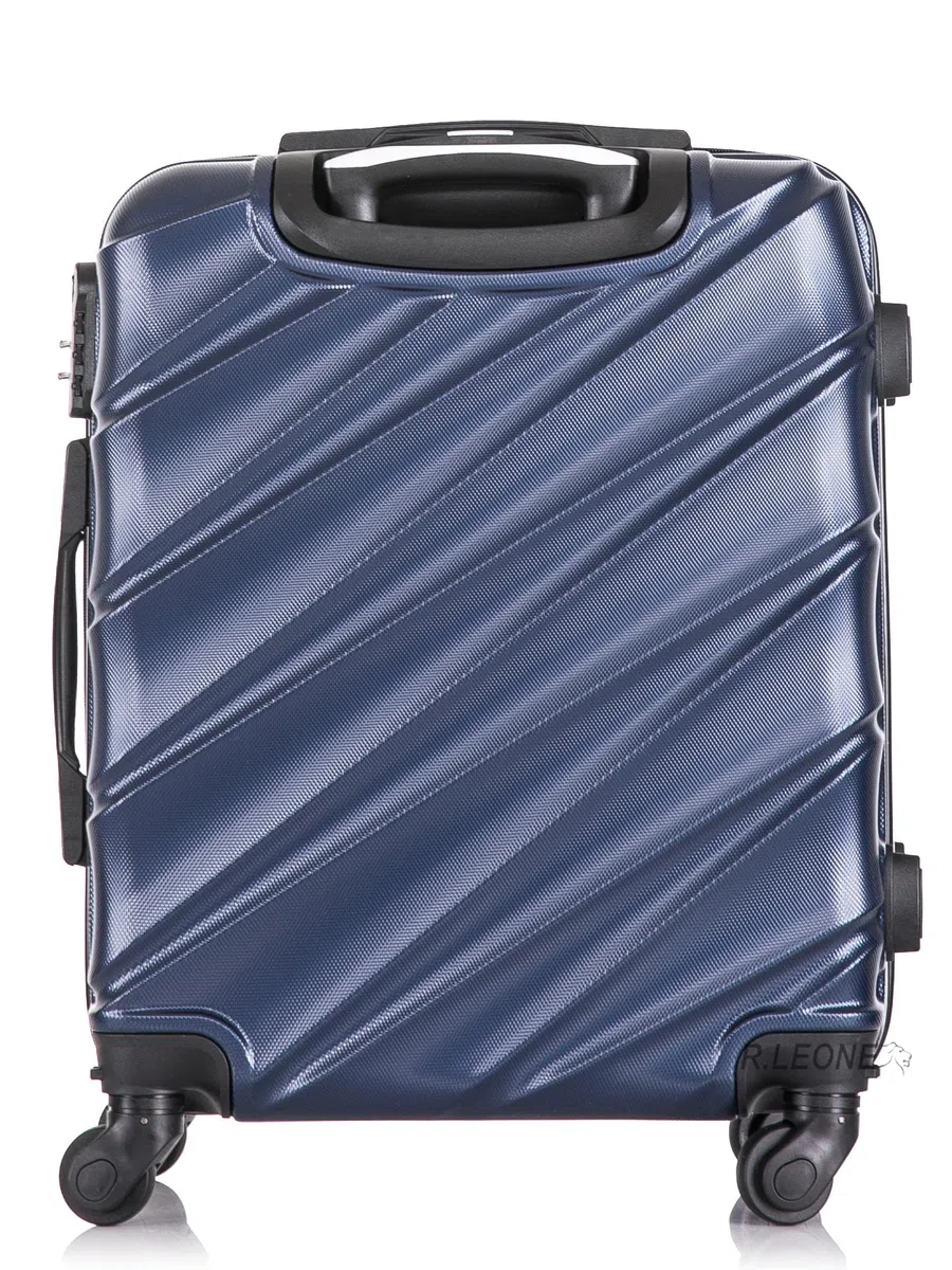 R.Leone Valigia EasyJet 56x45x25 cm Trolley Bagaglio a mano in ABS 4 Ruote 2130 (S 56x45x25cm, Nero)