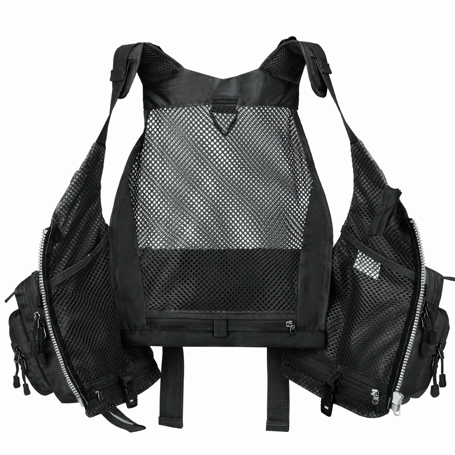 Gonex Gilet da Pesca a Mosca per Uomo e Donna, Comodo Gilet da Pesca Regolabile con Strisce Riflettenti Multitasche per Pesca a Mosca, Pesca Alla Trota Nel Laghetto