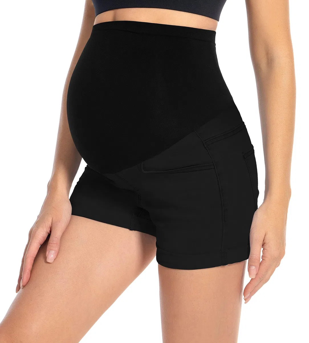 Jeans pantaloncini premaman alla moda premaman jeans corti estivi jeans premaman pantaloncini corti per l'estate premaman con fascia addominale