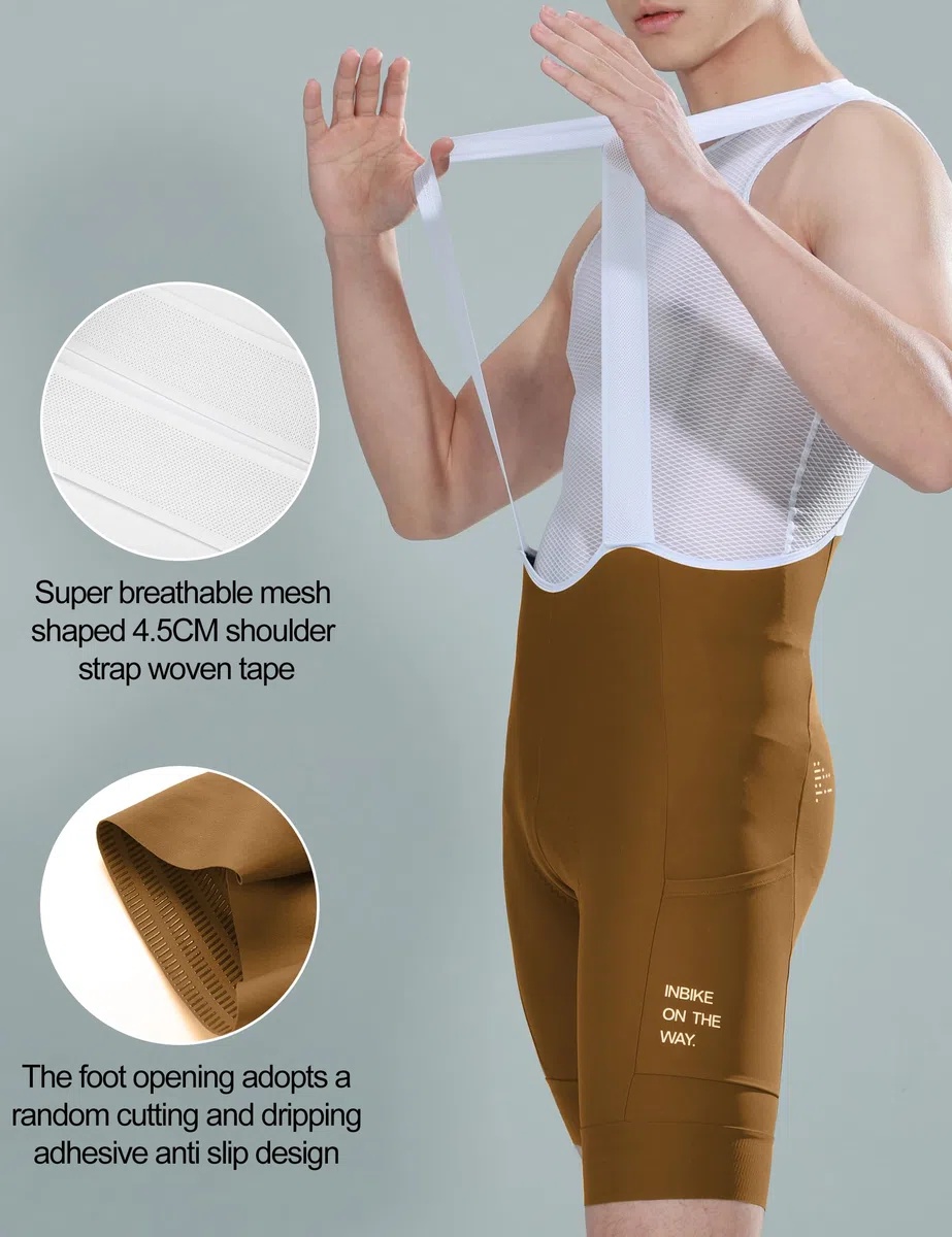 INBIKE Salopette Ciclismo Uomo con Fodello 3D Pantaloncini Bici da Strada con Bretelle Pantaloncini MTB Traspirante Asciugatura Rapida Abbigliamento Ciclismo Estivo