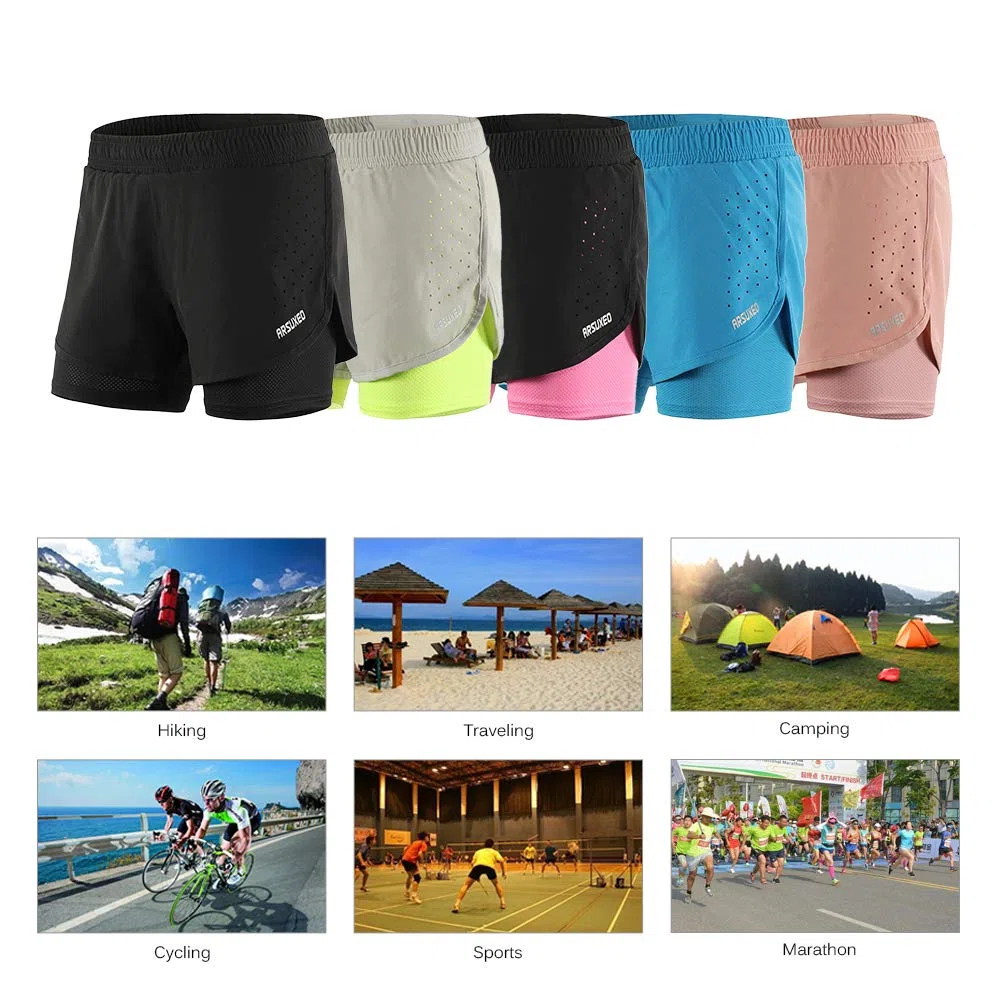 Lixada - Pantaloncini da Corsa 2 in 1 da Donna, ad Asciugatura Rapida, Traspiranti, Allenamento Attivo
