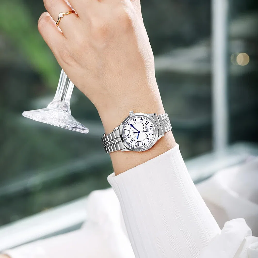 Szaikyri Orologio Cassico per Donne con Numeri Arabi Leggeri da Leggere Orologio da Donna con Calendario Idrofobo