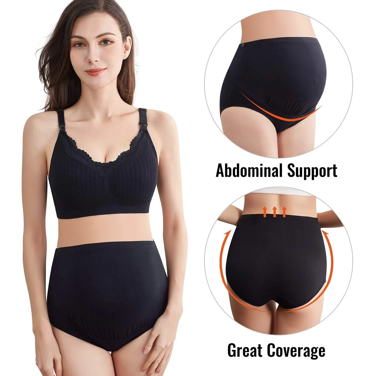Mama Cotton Women Over The Bump Mutandine di maternità High Waist Copertura Piena di Gravidanza Multi-Pack (S-4XL)