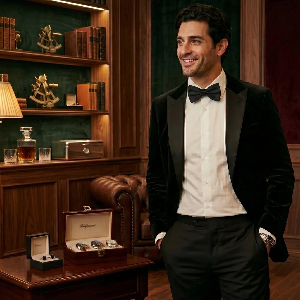 TigerTie Farfallino papillon 100% Seta da annodare - nero + scatola con le istruzioni