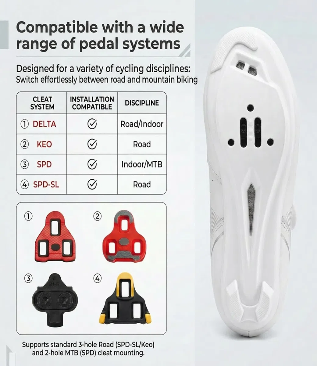 Hixingo Scarpe Ciclismo Strada Uomo, da Donna, Compatibili Pedali SPD SPD-SL Look Delta, Scarpe MTB Bike per Bici da Strada, Unisex Scarpes Ciclismo MTB Traspirante All'aperto per Bici 37-47 EU