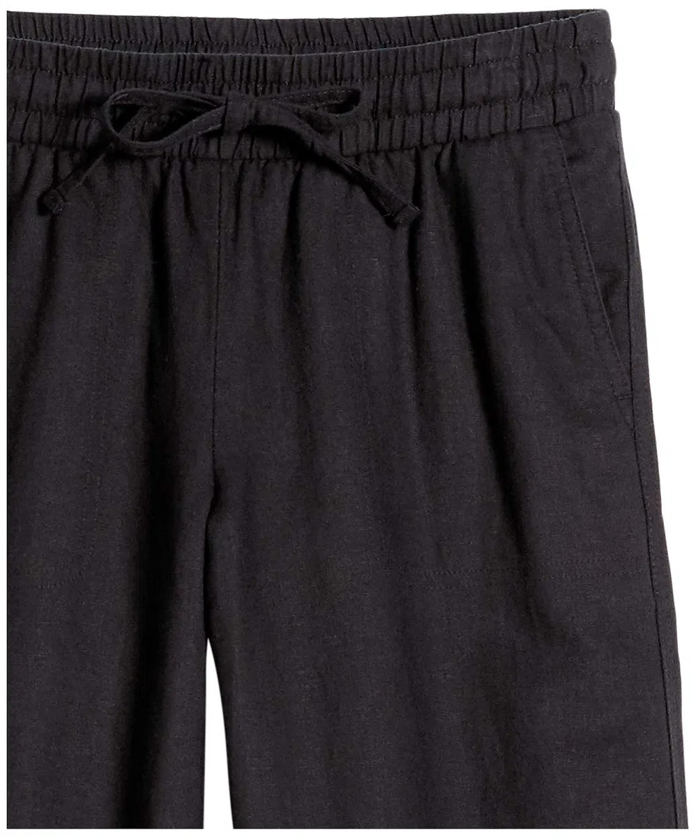 Amazon Essentials Pantaloni a Gamba Larga con Coulisse in Misto Lino dalla Vestibilità Comoda (Disponibili in Taglie Forti) Donna