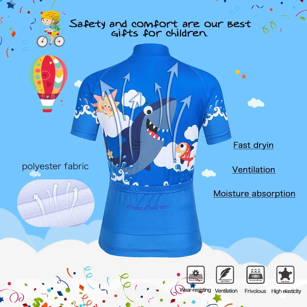 Set da Ciclismo Bambino Maglia a Maniche Corte e Pantaloncini con Seduta Imbottita Completo da Ciclismo Bambini Ragazze