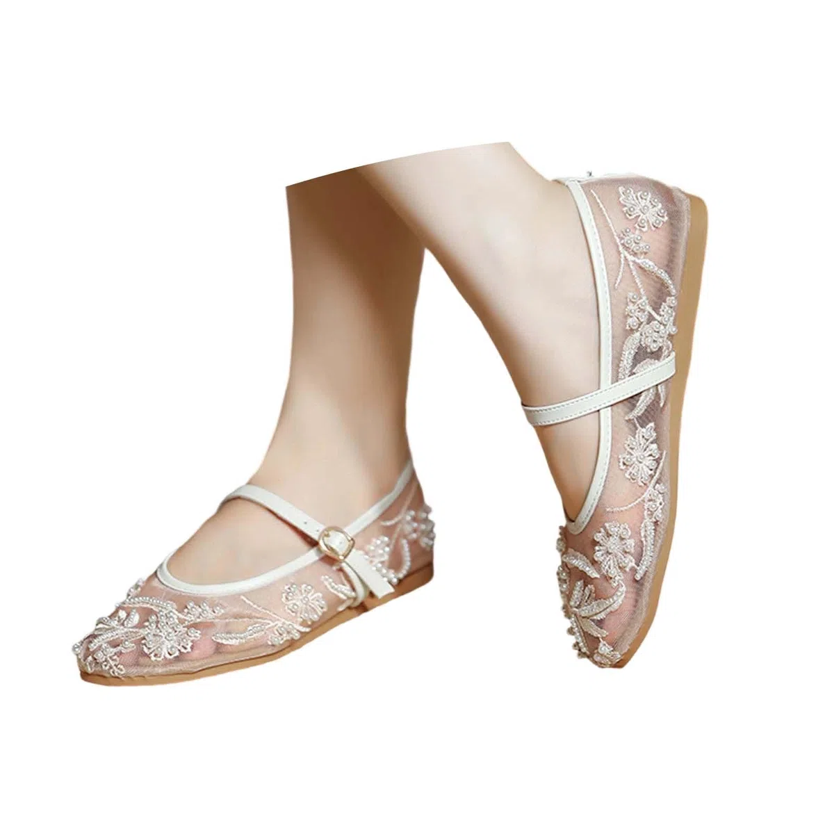 Générique Ballerine Donna - Scarpe Comfort Donna Scarpe Moda e Sport per Donna Rete Ricamo Perline Bride Mary Jane Suola piatta Confortevole Città Matrimonio Serata Estate