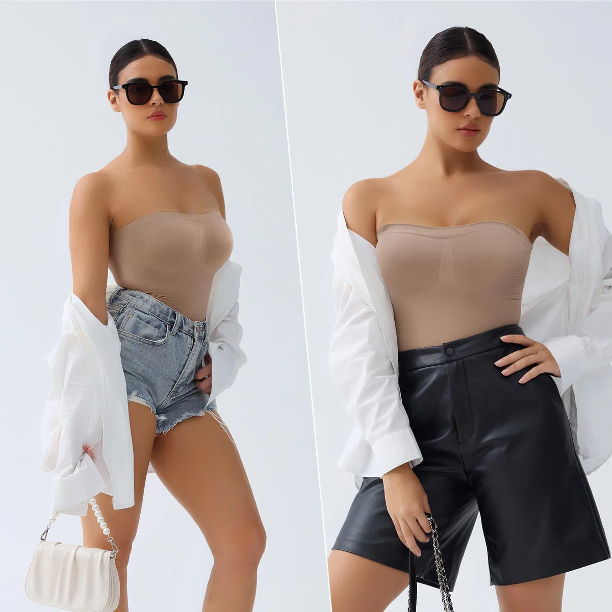 SHAPERX Body Contenitivo Modellante Senza Spalline Donna Intimo Guaina Contenitiva Snellente Elegante Shapewear Bodysuit Shaper