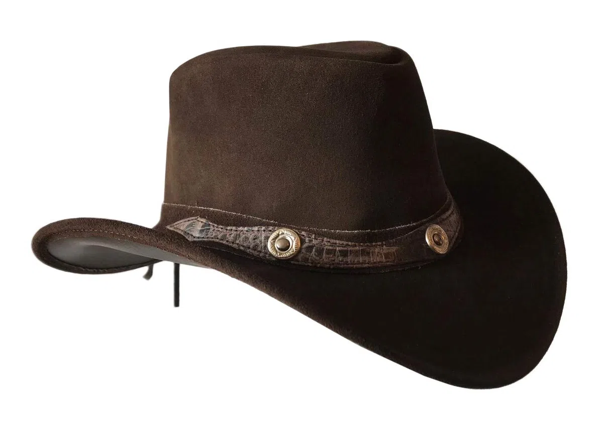 BRANDSLOCK Cappello Vintage a Tesa Larga da Cowboy, Stile Australiano, Stile Occidentale per Uomo