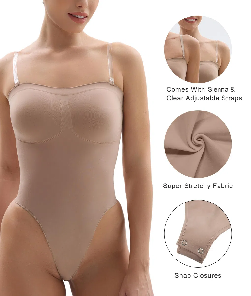 SHAPERX Body Contenitivo Modellante Senza Spalline Donna Intimo Guaina Contenitiva Snellente Elegante Shapewear Bodysuit Shaper