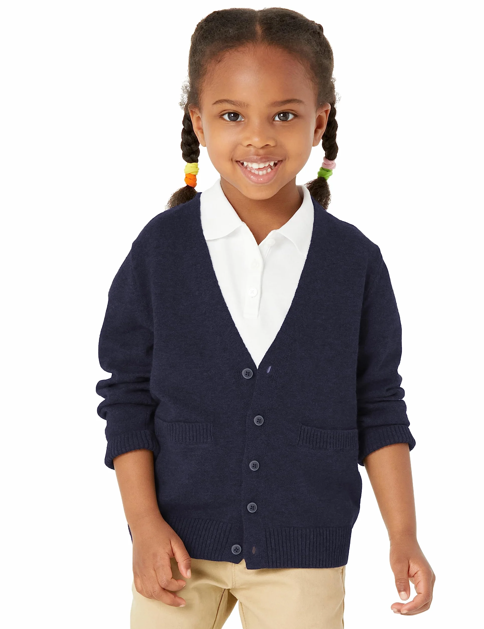 Amazon Essentials Unisex - Bambini e Ragazzi Maglioni Cardigan in Cotone da Uniforme