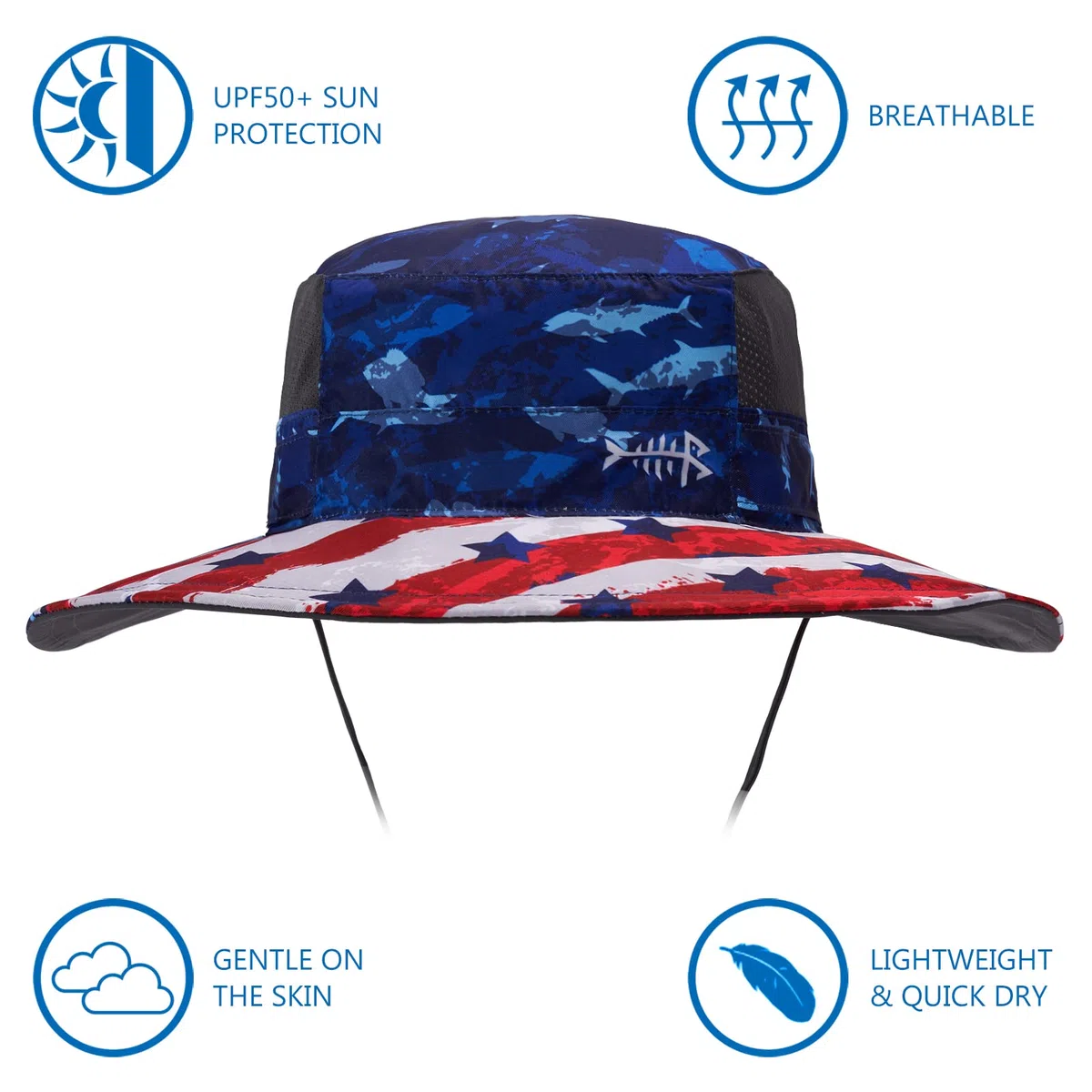 Bassdash Cappello da Pesca Cappello da Pescatore Unisex Tessuto Morbido Cappello da Pesca Impermeabile con Patta Staccabile