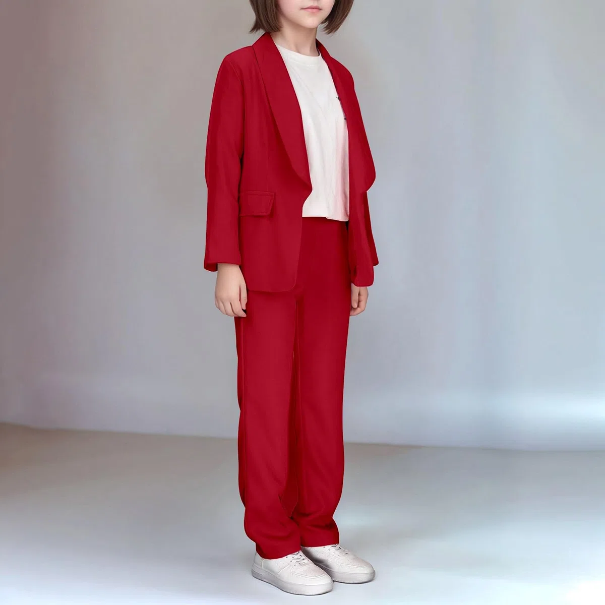 Giacca Elegante Bambino Completo Bambina Ragazza Eleganti 2 Pezzi Giacca Blazer Maniche Lunghe E Pantaloni Aperto Davanti Abito Tailleur Cerimonia Primavera E Autunno Per Bambine Ragazze 5-14 Anni