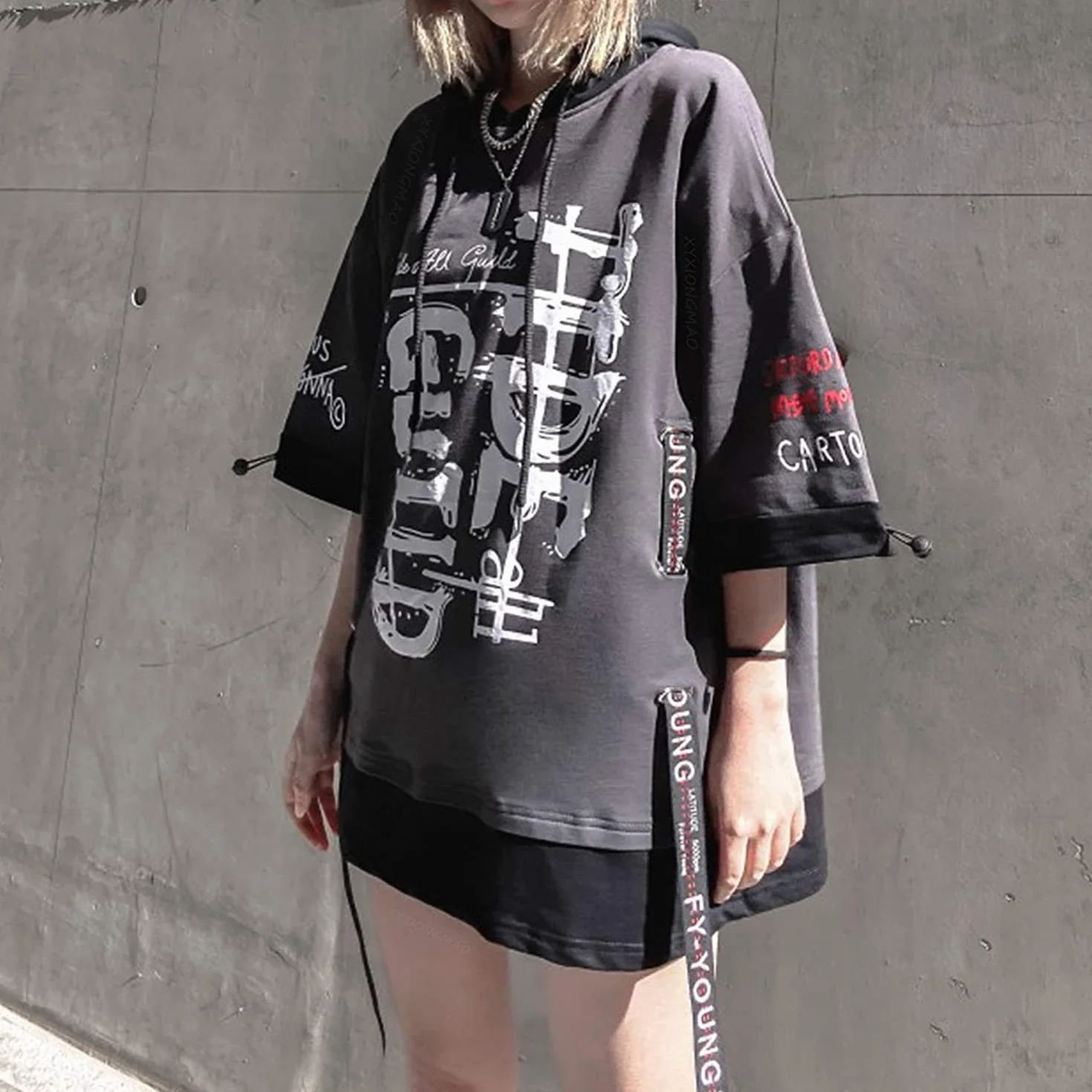 XYXIONGMAO Techwear Camicia Giapponese Streetwear Hip Hop Camicie Uomo Grafica T Alfabeto Design Workwear Gotico Felpa Con
