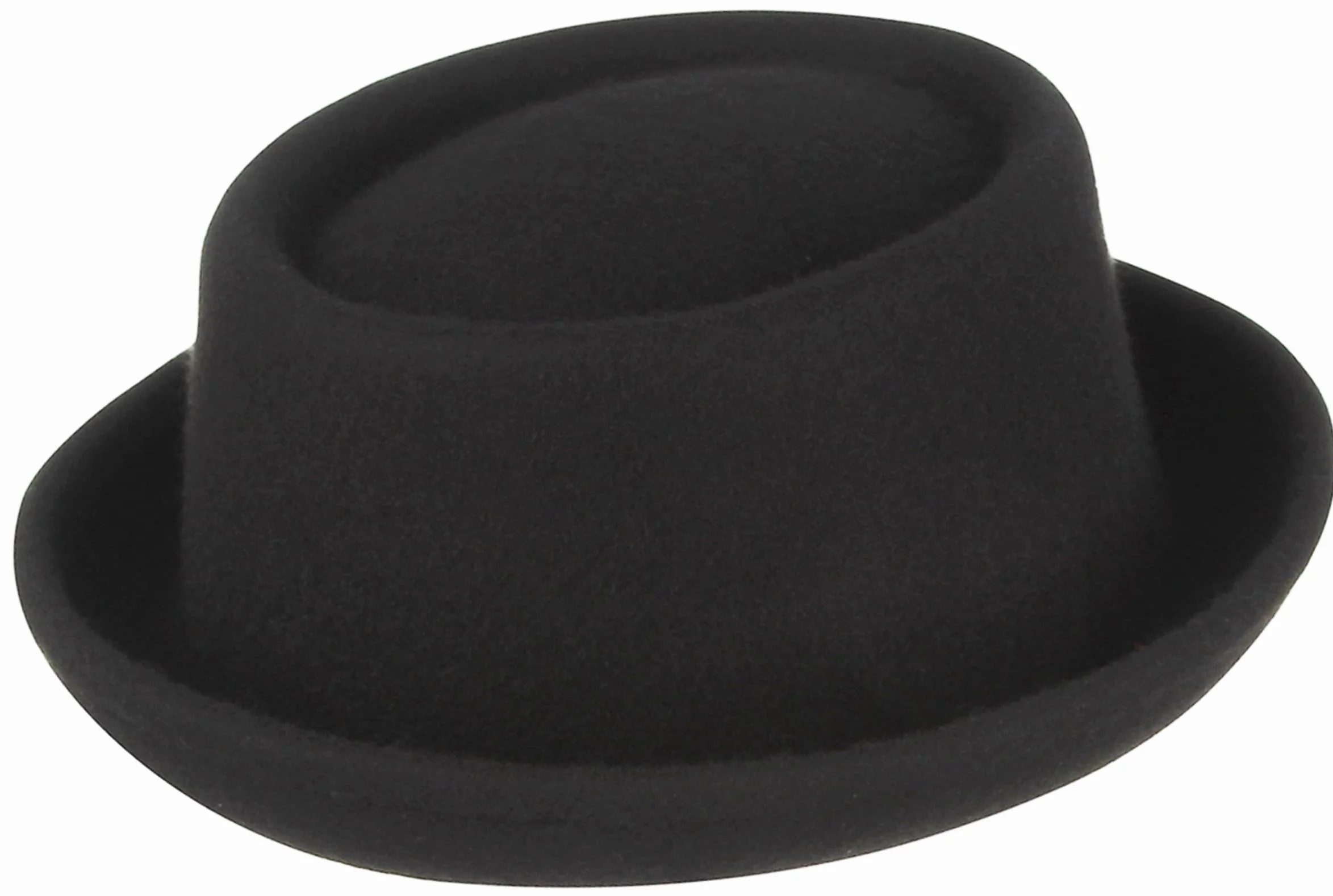 GEMVIE Pork Pie Cappello per Uomo Donna 100% Feltro di Lana Fedora Trilby Cappello Nero Adulto Unisex Porkpie Cappelli