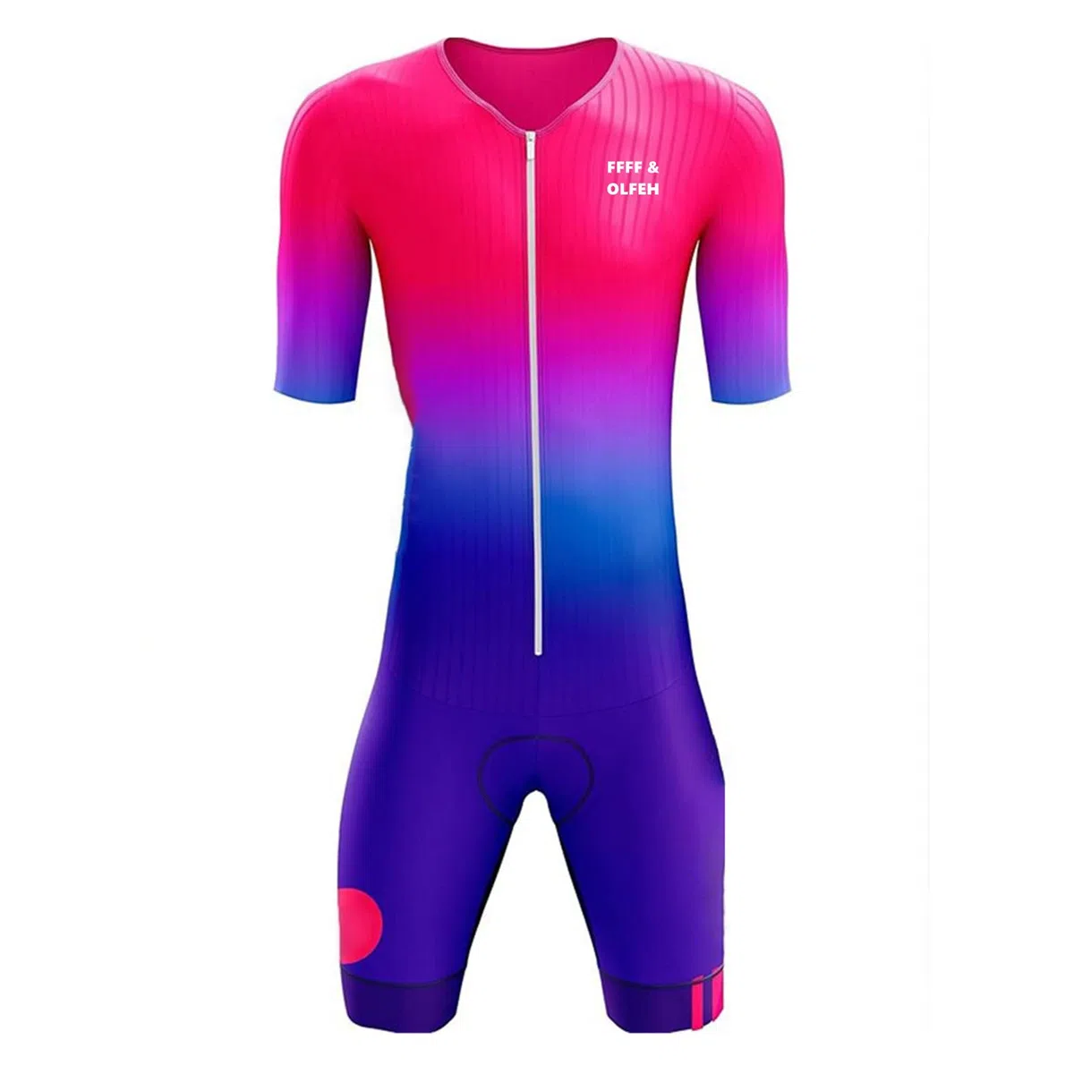 FFFF & OLFEH Tuta da Triathlon a Maniche Corte da Uomo, MTB Body Trisuit Cycling Skinsuit with Short Sleeve MTB Cycling Skinsuit with Gel Pad per Nuoto/Corsa/Ciclismo