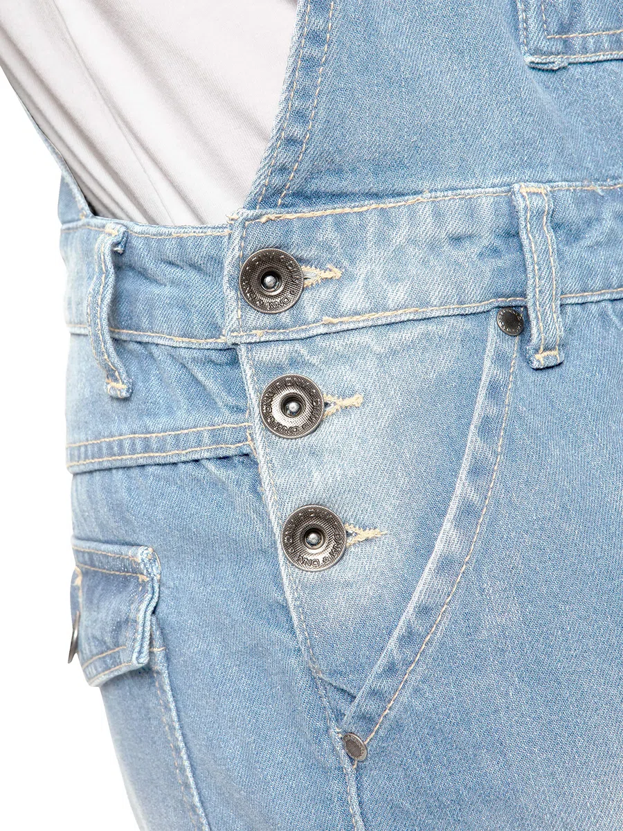 989Zé ENZO Salopette da uomo in denim blu salopette da lavoro alla moda casual jeans 30-50 taglie vita