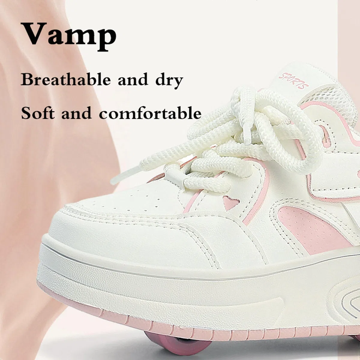 Sneakers Retrattile Doppia Ruote,Scarpe con Rotelle per Ragazzo e Ragazza,Rotelle a Scomparsa Skateboard Sneakers,Traspirante,con 2 Ruote,per Bambino Ragazze e Ragazzi