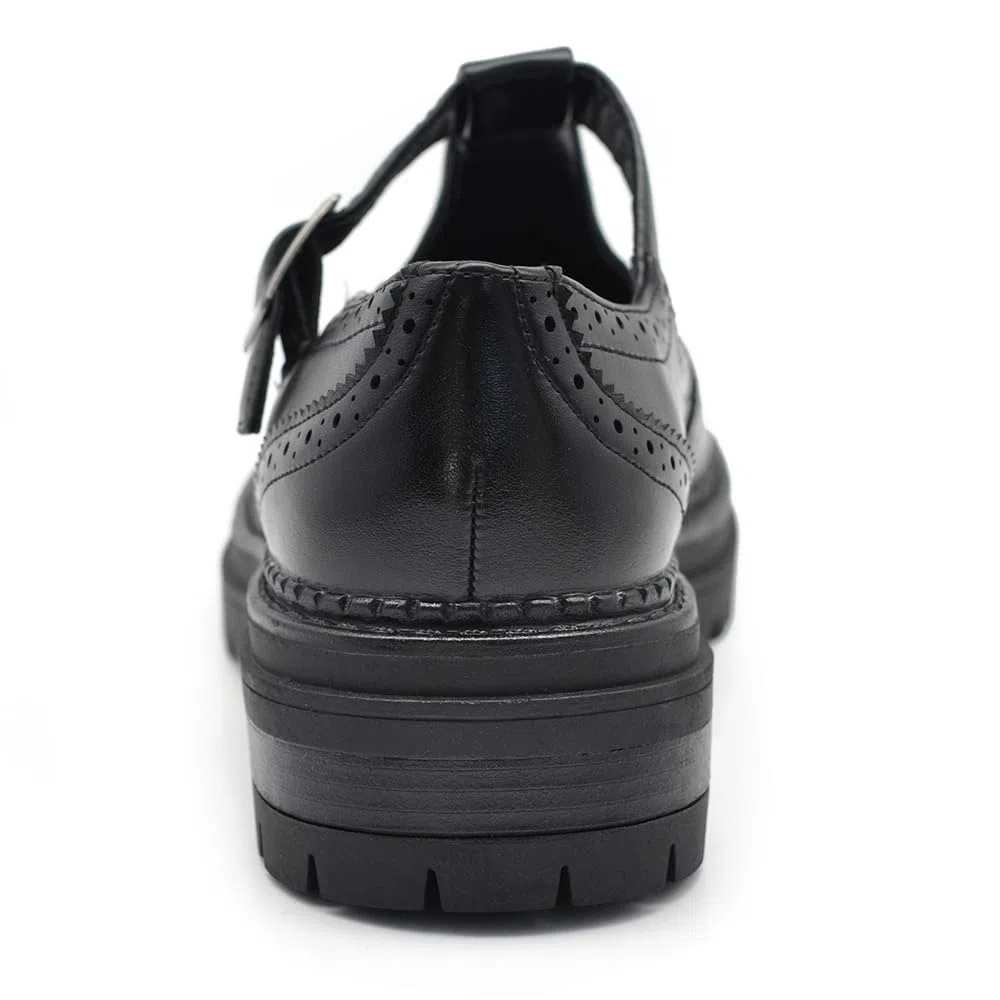 Scarpe Mary Jane Donna con Cinturino, Scarpe Oxford Stile Inglese, Suola Carrarmato Chunky, Eleganti Casual