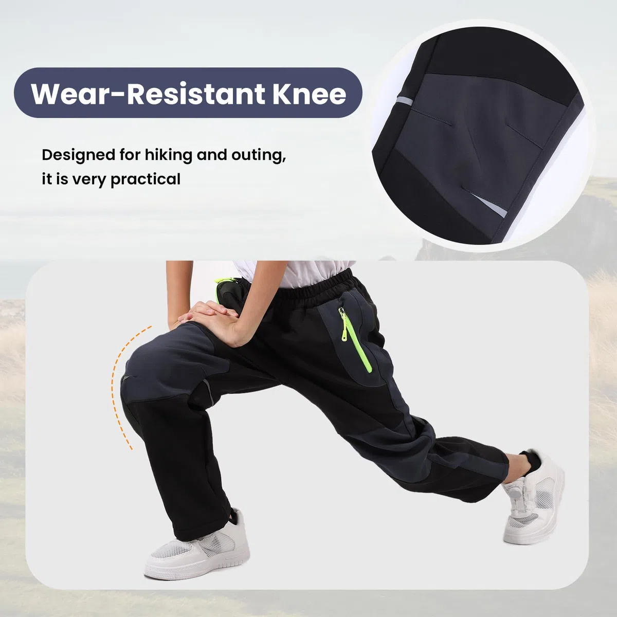 SUKUTU Pantaloni Outdoor per Bambini con Fodera in Pile Pantaloni da Alpinismo da Trekking Ragazze Ragazzi Impermeabili e Pesanti Autunno e Inverno