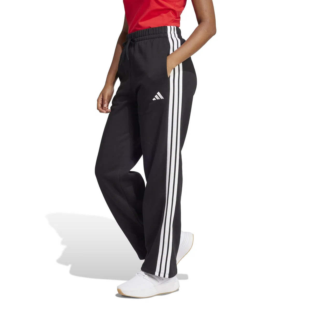 Adidas Donna Essentials 3-Stripes Open Hem Fleece Pants