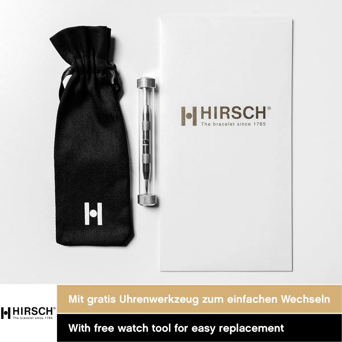HIRSCH Watch Strap Kansas - vera pelle di vitello - goffratura a bufalo - per uomini e donne