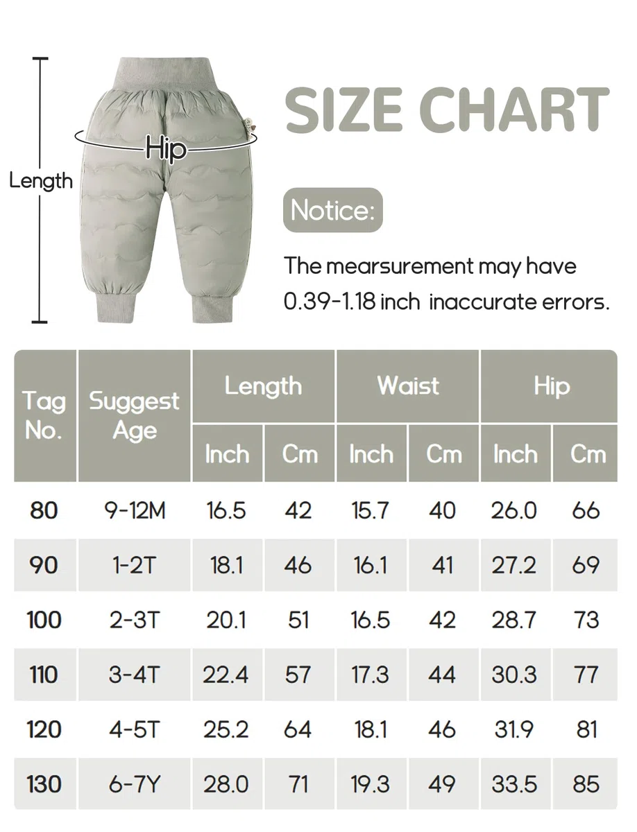 Happy Cherry Pantaloni Invernali Caldi per Bambini 1-7 Anni Pantaloni da Sci Imbottiti Impermeabili Antivento per Neonato Bambina