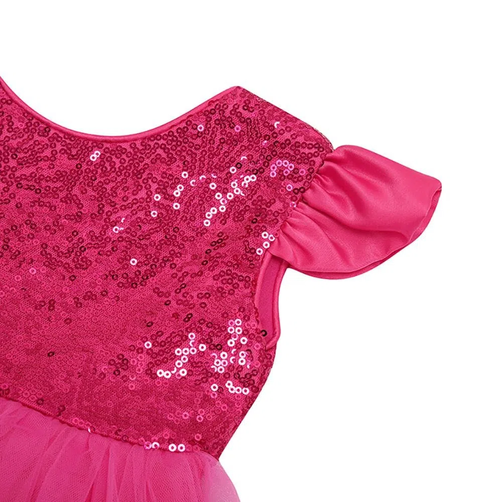 Lito Angels Vestito Damigella Abito da Festa Cerimonia Natale Elegante con Fascia per Bambina, Bianco Verde Blu Rosa