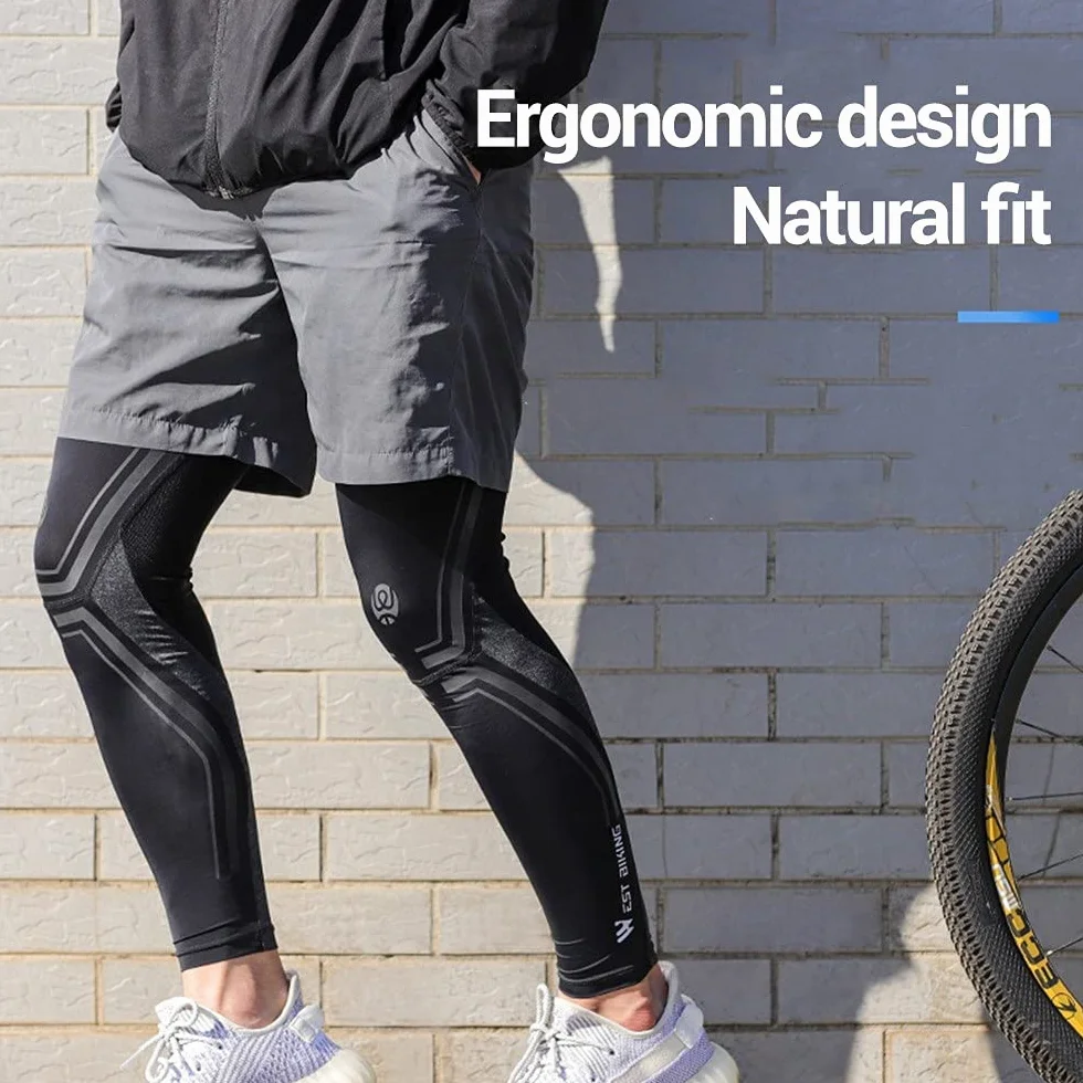 MiOYOOW Gambali per Ciclismo, Gambali Con Protezione Solare Manicotti Gambe Gambali Seta Ghiacciata UPF 50 con Protezione UV per Uomo Donna