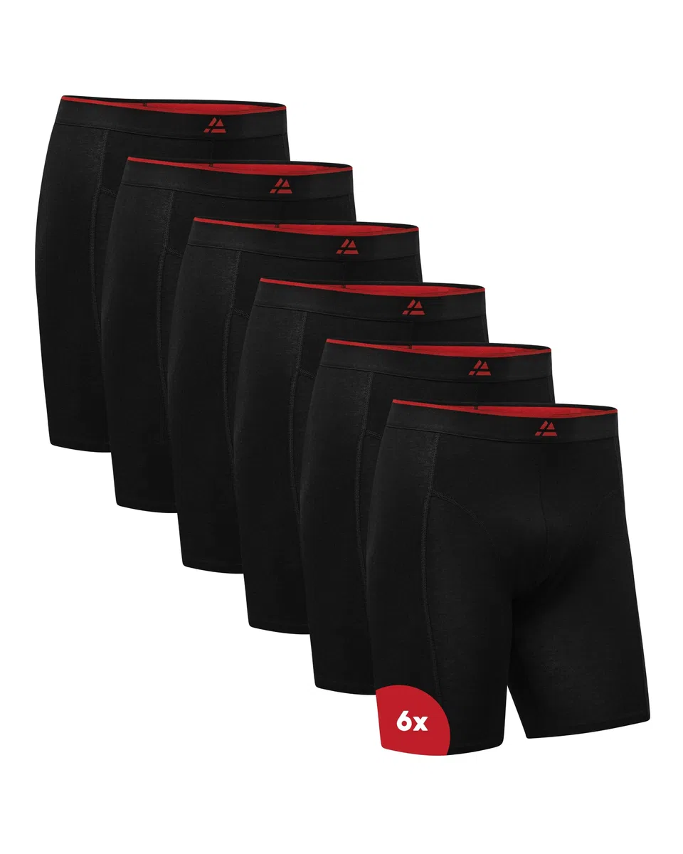 DANISH ENDURANCE Boxer Uomo Lunghi in bambù Ultra Morbido, Mutande Boxer a Pantaloncino in Bamboo, Comodi e Traspiranti, 3 o 6 Paia