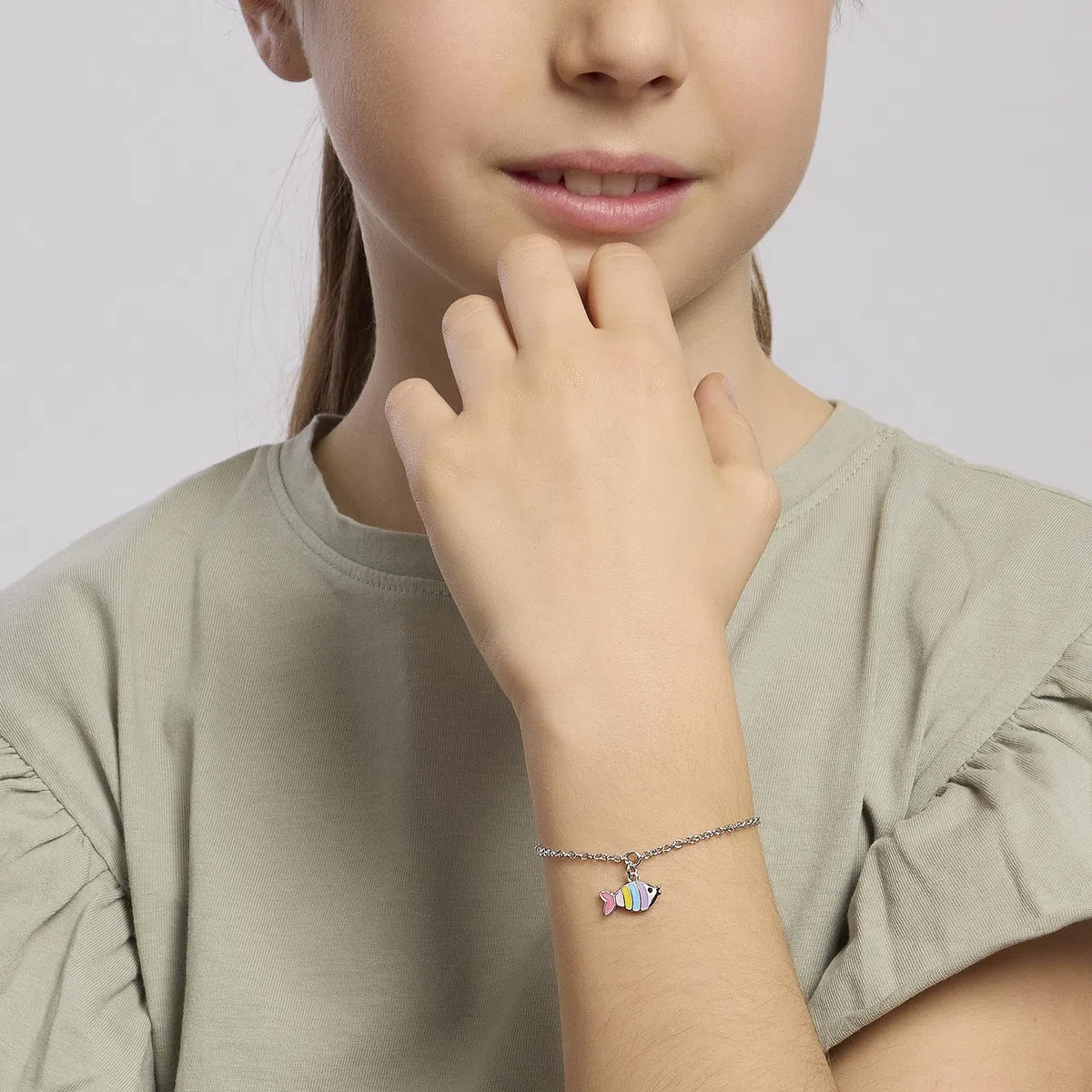 Mabina Gioielli - Bracciale Bambina - Bracciale in argento con pesciolino smaltato - 533677