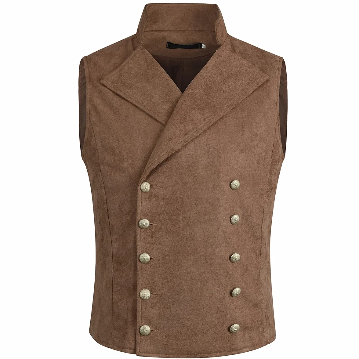 Allthemen Gilet da Uomo Doppiopetto in Tinta Unita Vest Casual Slim Fit per Primavera Autunno con Tasche