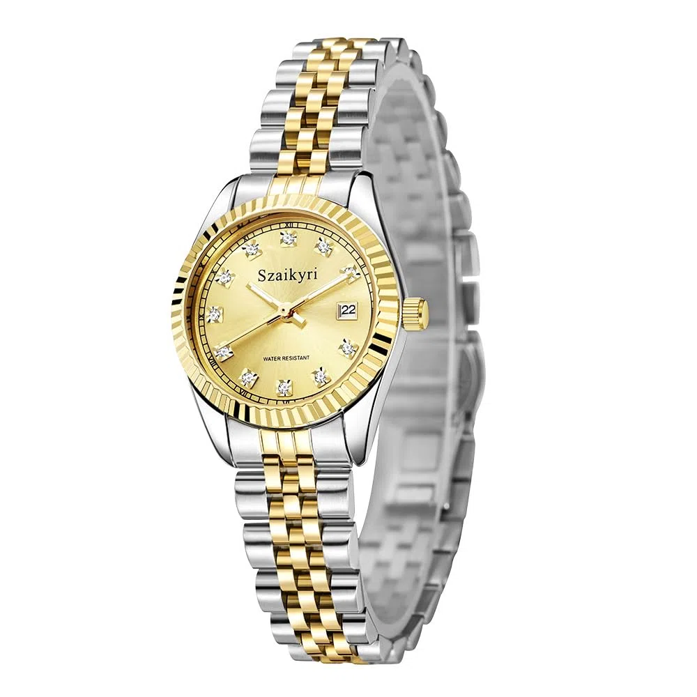 Szaikyri Orologio Donna con Calendario Classico Femminile con Ganciapia di Acciaio Inossidabile Solido Resistente All'Acqua Orologi da Compleanno per Donna