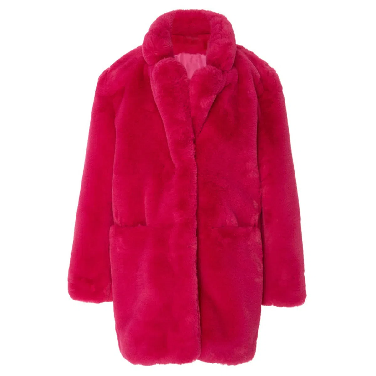 Cappotto in Pelliccia Sintetica di Media Lunghezza da Donna in Morbido Pile Morbido di Lana d'Agnello Caldo Cappotto
