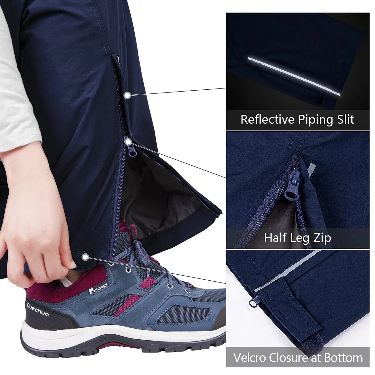 33,000ft Pantaloni Impermeabili da Donna Antipioggia Traspirante Leggero Trekking Outdoor