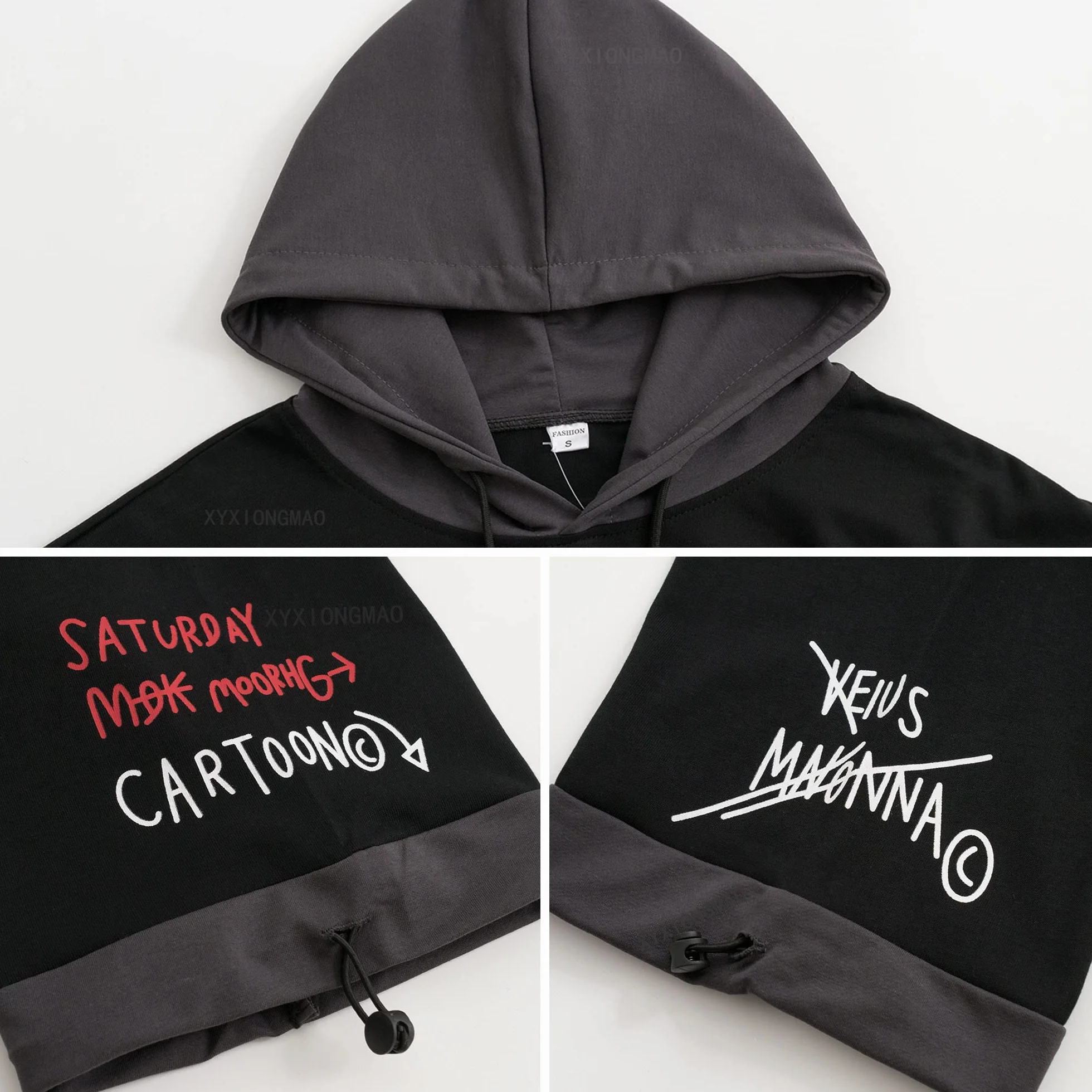 XYXIONGMAO Techwear Camicia Giapponese Streetwear Hip Hop Camicie Uomo Grafica T Alfabeto Design Workwear Gotico Felpa Con